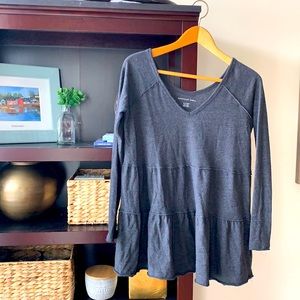 Dark grey ruffle top